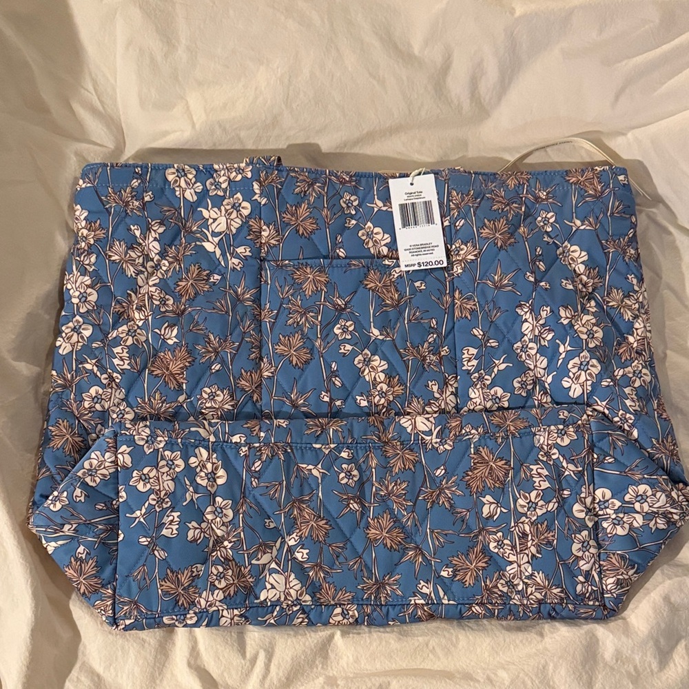 Vera Bradley Blue and Brown Floral Bag - Picture 3 of 5